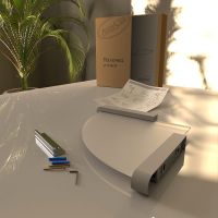 Стеклянная полка Altasan Лотос угловая Белая матовая арт-ЛТ71БМ — фото 4, Полки для ванной и душа