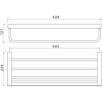 Полка для полотенец Aquatek Лира Черная матовая арт-AQ4415MB — фото 2, Полки для полотенец