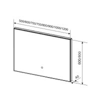 Зеркало SanVit Панорама 60 с подсветкой с сенсорным выключателем арт-zpan60bl — фото 3, Зеркала в ванную комнату