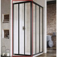 Душевая дверь Ravak Supernova ASRV3-90 198 профиль Черный стекло Transparent арт-15V703R2Z1 — фото 1, Раздвижные душевые двери