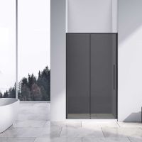 Душевая дверь Vincea Slim-N 130 профиль Черный стекло тонированное арт-VDS-4SN130CGB — фото 1, Раздвижные душевые двери