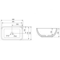 Раковина-чаша Abber Rechteck 50 Серая матовая арт-AC2202MG — фото 4, Раковины накладные