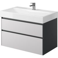 Тумба под раковину Creto Amelia 80 подвесная Антрацит Белый матовый арт-14-1078G — фото 2, Тумбы под раковину