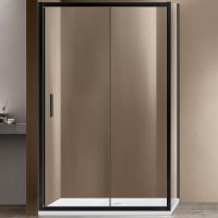 Душевой уголок Vincea Garda 140х80 профиль Черный стекло прозрачное арт-VSR-1G8014CLB — фото 1, Прямоугольные душевые уголки