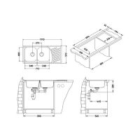 Кухонная мойка Alveus Elegant 70 SAT-90 1110x510 Сатинированная сталь арт-1009386 — фото 4, Кухонные мойки