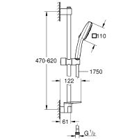 Душевой гарнитур Grohe Tempesta Cube 110 Хром арт-27576003 — фото 4, Душевые гарнитуры на штанге
