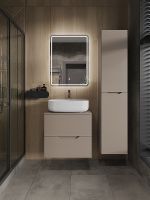 Тумба с раковиной Orange Line 60 подвесная Латте матовый арт-Li-60TuLMDF+B07-540W — фото 5, Тумбы с раковиной