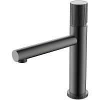 Смеситель для раковины Vincea Groove Вороненая сталь арт-VBF-4G1GM — фото 1, Смесители для раковины