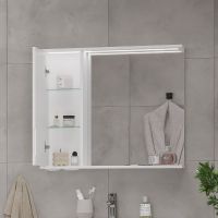 Зеркало со шкафом Volna Lake 80 L с подсветкой Белое арт-zsLAKE80.L-01 — фото 2, Зеркальные шкафы в ванную
