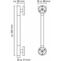Поручень Ridder Ken Хром Черный арт-А262610 — фото 3, Поручни для ванной