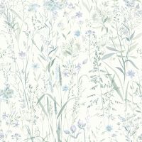 Обои Grandeco Universe 4 Винил на флизелине (1,06*10,05) Бирюзовый/Зеленый/Голубой, Цветы/Листья арт-UR 3329 — фото 1, Обои для стен