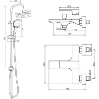 Душевая система Orange Черная арт-M04-944b — фото 15, Душевые стойки