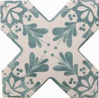 Керамогранит Cevica Beсolors Cross Dec. Stencil Lagoon 13,25х13,25 см арт-CV67393 — фото 1, Керамогранит