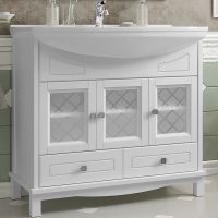 Тумба под раковину Opadiris Омега 85 Белая матовая арт-00-00007356 — фото 1, Тумбы под раковину