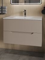 Тумба с раковиной Orange Line 80 подвесная Латте матовый арт-Li-80TuL+Ra — фото 2, Тумбы с раковиной