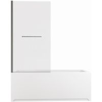 Шторка на ванну Allen Brau Priority 80 профиль Серебро браш стекло прозрачное арт-3.31024.BA — фото 2, Шторки для ванной распашные