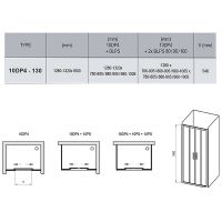 Душевая дверь Ravak 10° 10DP4 130 профиль Белый стекло Transparent арт-0ZKJ0100Z1 — фото 4, Раздвижные душевые двери