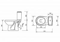 Унитаз компакт Оскольская Керамика Элисса Оптима с бачком и сиденьем арт-43901130302 — фото 4, Напольные унитазы