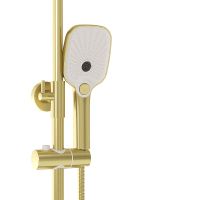 Товар: Душевая система Grossman Pragma Золото брашированное арт-500.K35.03.320 - фото 5 Душевая система Grossman Pragma Золото брашированное арт-500.K35.03.320 — фото 5, Душевые стойки
