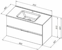 Тумба под раковину Aquanet Алвита New 90 подвесная Антрацит арт-303919 — фото 9, Тумбы под раковину