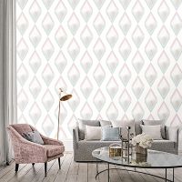 Товар: Обои Andrea Rossi Gallinara Винил на флизелине (1,06*10,05) Белый/Голубой/Розовый, Ромб арт-54314-2 - фото 2 Обои Andrea Rossi Gallinara Винил на флизелине (1,06*10,05) Белый/Голубой/Розовый, Ромб арт-54314-2 — фото 2, Обои для стен