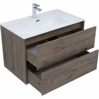 Товар: Тумба под раковину Aquanet Lino 80 Flat подвесная Дуб веллингтон арт-287543 - фото 8 Тумба под раковину Aquanet Lino 80 Flat подвесная Дуб веллингтон арт-287543 — фото 8, Тумбы под раковину