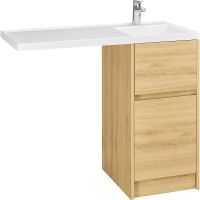 Тумба под раковину Aquaton Лондри 105 Дуб Сантана без фасада арт-1A267001LH0C0 — фото 1, Тумбы под раковину