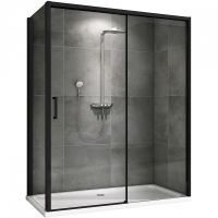 Душевой уголок Abber Komfort 140x90 профиль Черный стекло прозрачное арт-AG93140B-S92B — фото 1, Прямоугольные душевые уголки