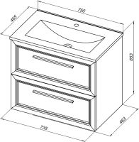Тумба с раковиной STWORKI Эстерсунд 75 подвесная Белая матовая арт-440912 — фото 12, Тумбы с раковиной