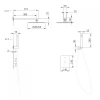 Душевая система Abber Insel с термостатом Хром арт-AF8051 — фото 3, Встраиваемые душевые комплекты