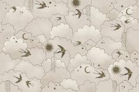 Фреска Ortograf Miracle 33855 Фактура бархат FX Флизелин (4,5*3) Серый/Бежевый, Птицы/Облака/Абстракция арт-33855 (бархат FX) — фото 2, Фрески