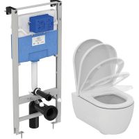 Комплект унитаза с инсталляцией Ideal Standard ProSys Blend Сurve с сиденьем Микролифт арт-M374901 — фото 1, Комплекты унитаз + инсталляция