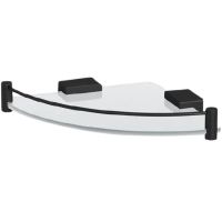 Стеклянная полка Langberger Black Edition угловая Черная матовая арт-11351F-BP — фото 1, Полки для ванной и душа