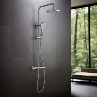 Душевая система Aquatek Европа с термостатом Хром арт-AQ2343CR — фото 2, Душевые стойки