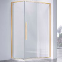 Душевой уголок Vincea Slim-N 130x80 профиль Брашированное золото стекло прозрачное арт-VSR-4SN8013CLG — фото 2, Прямоугольные душевые уголки