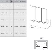 Шторка на ванну Ravak Supernova AVDP3-180 профиль Белый стекло Transparent арт-40VY0102Z1 — фото 3, Шторки для ванной раздвижные