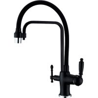 Смеситель для кухни ZorG Sanitary Чёрный арт-ZR 342-6 YF BLACK — фото 1, Смесители для кухни