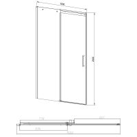 Душевая дверь Vincea Dice 150 профиль Вороненая сталь стекло прозрачное арт-VDS-4D150CLGM — фото 4, Раздвижные душевые двери