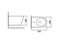 Биде Vincea Q-Line подвесное Черный Золотой арт-VB1-11G1B — фото 2, Биде подвесные