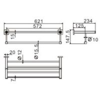 Полка для полотенец CeramaLux Venezia Хром арт-88610-1 — фото 2, Полки для полотенец
