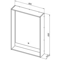 Зеркало Aquanet Милан 60 с подсветкой Дуб светлый с сенсорным выключателем арт-336403 — фото 4, Зеркала в ванную комнату