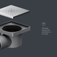 Душевой трап AM.PM PrimeFlow 10 с решеткой Хром матовый Cut Gradient арт-W02BD-P11-010-01SB — фото 15, Трапы для душа