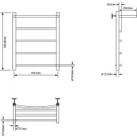 Водяной полотенцесушитель Aquanet Romeo 60x50 с полкой Хром арт-266728 — фото 2, Водяные полотенцесушители