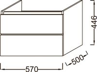 Тумба под раковину Jacob Delafon Parallel 57 подвесная Квебекский дуб арт-EB511-E10 — фото 3, Тумбы под раковину