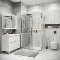 Душевой уголок Grossman Cosmo 100х90 профиль Хром стекло прозрачное арт-120.K33.02.1090.10.00 — фото 3, Прямоугольные душевые уголки