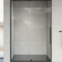 Душевая дверь Vincea Arno 120 профиль Черный стекло прозрачное арт-VPS-1A120CLB — фото 1, Раздвижные душевые двери