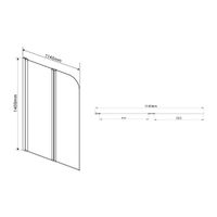 Шторка на ванну Vincea 114x140 профиль Хром стекло шиншилла арт-VSB-12114CH-L — фото 3, Складные шторки для ванной