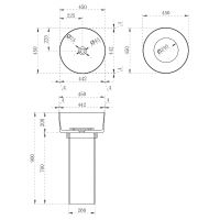 Раковина Abber Kristall 45 Оливковая арт-AT2702Vesuvian — фото 5, Раковины напольные