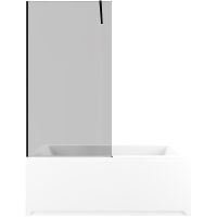 Шторка на ванну Allen Brau Infinity 3 80 профиль Черный браш стекло тонированное арт-3.21064.BBA.T — фото 2, Неподвижные шторки для ванной