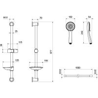 Душевой гарнитур Aquatek Бетта 3jet Хром арт-AQ2013CR — фото 2, Душевые гарнитуры на штанге